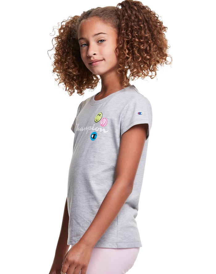 Champion Classic Smiley Face T-Shirt Meisjes - Grijs - Belgie 8943VSCYR